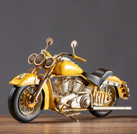 Figurine de moto vintage en fer peinte à la main, sculpture rétro en métal, décoration pour bar à domicile, cadeau de collection pour hommes