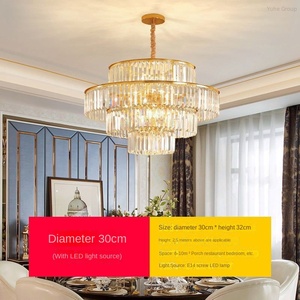 High Quality Indoor Home Hotel Restaurant Oval Gold E27 Luxury Villa Crystal Acrylic Cylindrical Shade 45 Beam Chandelier - Product Image 5