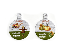 Sous-plat en céramique Citrouille, Rond avec Poignée, Résistant à la Chaleur, Décoratif Imprimé Ferme pour Thanksgiving, Protection de Table