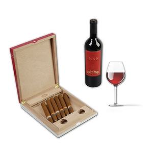 Humidor à cigares en bois laqué classique avec logo personnalisé DS, boîte de rangement artisanale de style américain, finition brillante de haute qualité, rectangulaire - Product Image 1