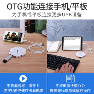 Ice Coorel U8 Usb <b>Hub</b> 6 <b>Port</b> Type C Splitter High Speed Data Transfer For Laptop Computer - Product Image 2
