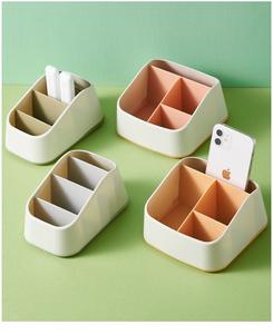 Boîte de rangement de bureau portable écologique en forme de multi-grille PP de haute qualité pour télécommande de clé de téléphone - Product Image 3