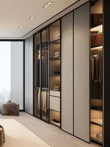 <span class=keywords><strong>Armadio</strong></span> su Misura con Design Gratuito, Telaio in Alluminio, Moderno e Lussuoso, Cabina <span class=keywords><strong>Armadio</strong></span> con Ante Scorrevoli a <span class=keywords><strong>Specchio</strong></span> per Camera da Letto - Product Image 3