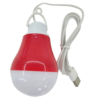 Ampoule LED USB 5W 5V, fil de 1,2 m, mini en alliage d'aluminium PVC, culot E27, interrupteur à télécommande, IRC 70, lumière du jour 6000K, usage résidentiel
