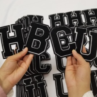 Grande taille HBCU noir Chenille patchs fer sur serviette patchs coudre sur Alphabet feutre Chenille Appliques pour vêtement
