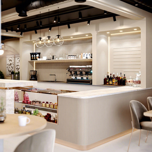 Diseño Interior de Cafetería de Lujo Industrial Moderno, Solución Integral de Mobiliario Personalizado para Cafeterías y Tiendas Minoristas - Product Image 3