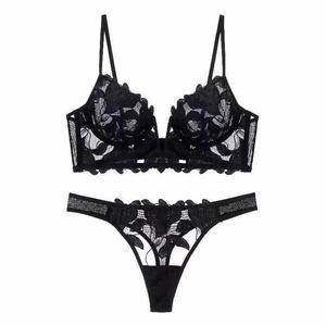 Conjunto de Lencería Sexy de Verano para Mujer 2026, Ultrafino, con Escote Profundo en V, Bordado de Flores de Lirio y Encaje - Product Image 4