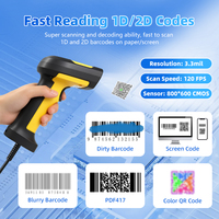 Lecteur de codes-barres industriel 2D avec garantie de deux ans, résistant aux chutes, prend en charge la lecture sur écran, lecteur de codes-barres USB