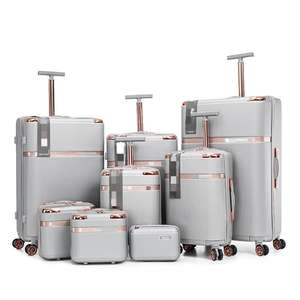 ชุดกระเป๋าเดินทางน้ำหนักเบาทำจากพลาสติก ABS 8ชิ้นสำหรับเดินทาง - Product Image 2