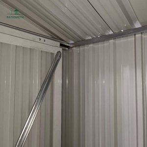 Caseta de Almacenamiento Metálica para Exteriores de 6x5 pies con Puerta Corredera y Placa Transparente, Caseta de Jardín de Acero Resistente a la Intemperie, Impermeable, para Herramientas - Product Image 6