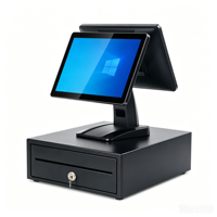 Ordinateur POS à écran tactile de 15,6 pouces, système POS d'usine, caisse enregistreuse avec imprimante, scanner, tiroir-caisse pour les magasins de détail
