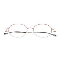 Lunettes à monture circulaire en titane pur pour femmes, monture optique de créateur de mode légère de luxe, dégradé rose doré vintage, Cazal