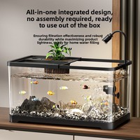 Aquarium écologique rectangulaire décoratif pour salon et bureau, avec cylindre de mélange, haute transparence, pour la maison et le bureau