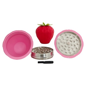 New Modern Strawberry Shape Zinc Alloy Manual Grinder Portable for Smoke Home Kitchen and Storage - Product Image 2