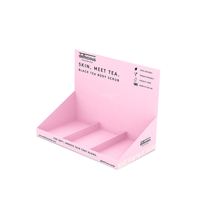 Soporte de exhibición de la encimera PDQ plegable de 3 niveles impreso en color personalizado estante de papel de cartón de promoción al por menor - Product Image 1