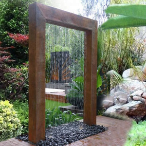 Outdoor Metal Rain <b>Curtain</b> Corten Steel Garden Water Feature - Product Image 2