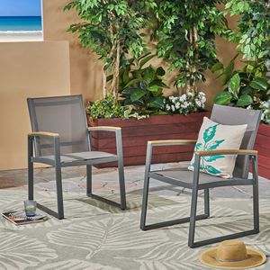 Ensemble de 2 chaises de jardin DB Glasgow, structure en aluminium, tissu polyester, design contemporain, pour usage extérieur - Product Image 1
