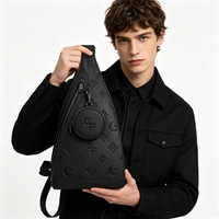 Sac banane unisexe décontracté en cuir PU dégradé avec logo personnalisé, sac de poitrine style urbain, sac ceinture tendance