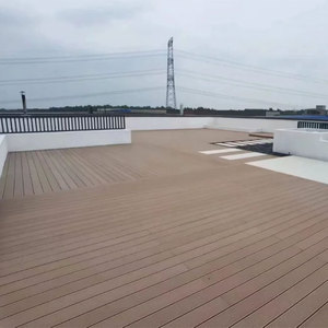 Tarima Sólida sin Bordes de <span class=keywords><strong>Madera</strong></span> de <span class=keywords><strong>Teca</strong></span> Oscura, Tarima Compuesta Entrelazada Coextruida para Parques - Product Image 2