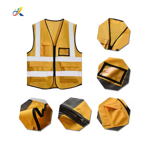 Gilet de sécurité personnalisé, <span class=keywords><strong>veste</strong></span> réfléchissante avec tissu respirant fluorescent pour la construction et la circulation - Product Image 3