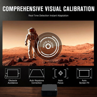Projecteur à mise au point automatique et correction automatique de la distorsion trapézoïdale avec 1400 ANSI 1080P, design portable LED, calibrage automatique après mise sous tension