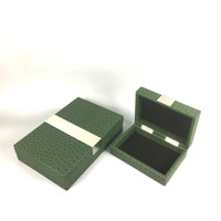 Vente chaude moderne de luxe vert foncé en cuir boîte à bijoux Simple élégant maison hôtel stockage décor étui boîte Caixa De Joias ensemble de 2