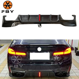 Led sợi Carbon 3D phong cách phía sau Bumper Lip cho BMW 5 Series <span class=keywords><strong>G30</strong></span> F90 M5 2020 + sợi carbon khuếch tán cơ thể Kit - Product Image 1