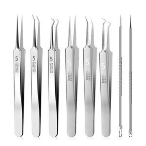 Kit professionnel d'extraction de points noirs et d'acné en acier inoxydable – Outil de suppression des comédons et de boutons, <span class=keywords><strong>pince</strong></span> à cellules pour le visage - Product Image 1