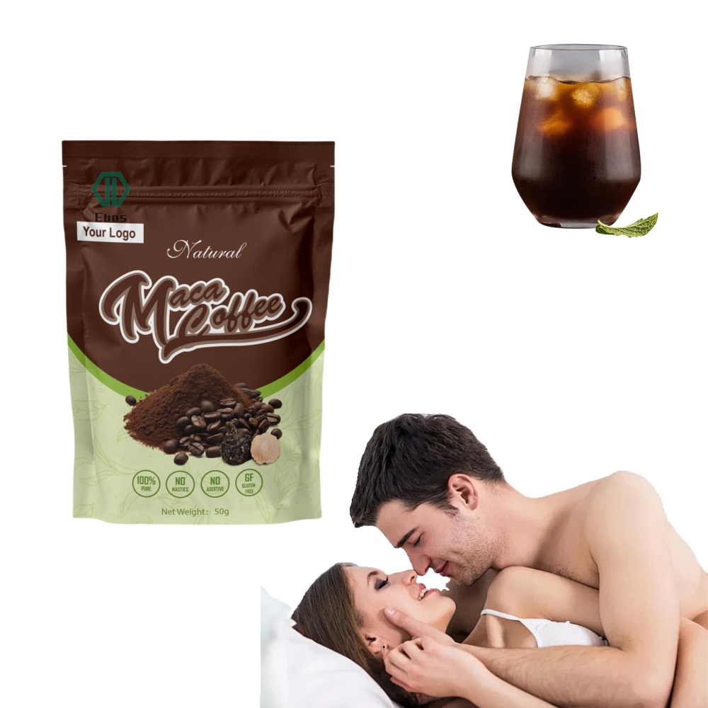 Ebos OEM сервис мгновенная энергетическая поддержка мужских трав Maca Energy Coffee натуральный кофе Maca для мужчин
