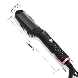 <span class=keywords><strong>Brosse</strong></span> <span class=keywords><strong>lissante</strong></span> 3-en-1 à chauffage rapide PTC avec logo personnalisé, peigne lissant et peigne chauffant <span class=keywords><strong>pour</strong></span> <span class=keywords><strong>barbe</strong></span> <span class=keywords><strong>pour</strong></span> hommes - Product Image 2