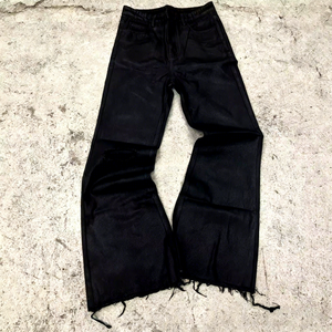 <span class=keywords><strong>Jeans</strong></span> Denim <span class=keywords><strong>Neri</strong></span> da Uomo a <span class=keywords><strong>Vita</strong></span> <span class=keywords><strong>Bassa</strong></span>, Vestibilità Larga, Stile Vintage, Personalizzati, Modello Bootcut a Zampa d'Elefante, con Finitura Cerata, per Streetwear - Vendita all'Ingrosso - Product Image 2