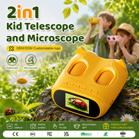 Jumelles numériques pour enfants, ensemble pour l'aventure en plein air, l'exploration scientifique, cadeau pour garçons et filles, télescope et microscope 2 en 1 pour enfants