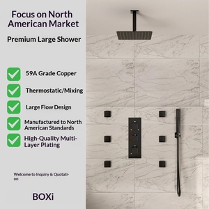 Xinxi Cabezal de Ducha Cuadrado de Zinc de 12 Pulgadas, Montado en la Parte Superior, Oculto, con Tres Funciones, Estilo Americano, para Uso en Hoteles, BXW-026, Diseño Oculto - Product Image 1