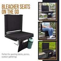 Chaises de plage pliables portables pour stade, tribune, camping, avec coussins de dossier imperméables