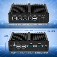 Mini PC Firewall CWWK J4125 con 4 puertos LAN i226-V de 2.5GbE, 2 puertos RS232 COM, AES-NI, OPNsense, sin ventilador, industrial, integrado.