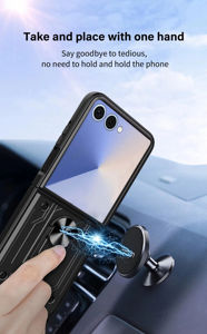 Étui de téléphone avec support anneau pour Samsung Galaxy Z Flip <span class=keywords><strong>7</strong></span>, protection hybride de l'appareil photo, fente pour cartes, compatible avec Samsung Z Flip 4 5 6 <span class=keywords><strong>7</strong></span> - Product Image 4