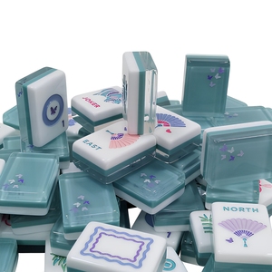 Jeu de Mahjong Américain Haut de Gamme en Acrylique à 3 Couches, Édition Papillon <span class=keywords><strong>Bleu</strong></span> Cristal Transparent, 160 Tuiles Standard NMJL Play Go Game - Product Image 6