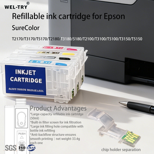 <span class=keywords><strong>Cartouche</strong></span> d'<span class=keywords><strong>encre</strong></span> rechargeable WEL-TRY T40D T40D1 T40D4 pour imprimante Epson SureColor T2100 T3100 T3100M T3100N T5100 T5100M T5100N avec puce - Product Image 4