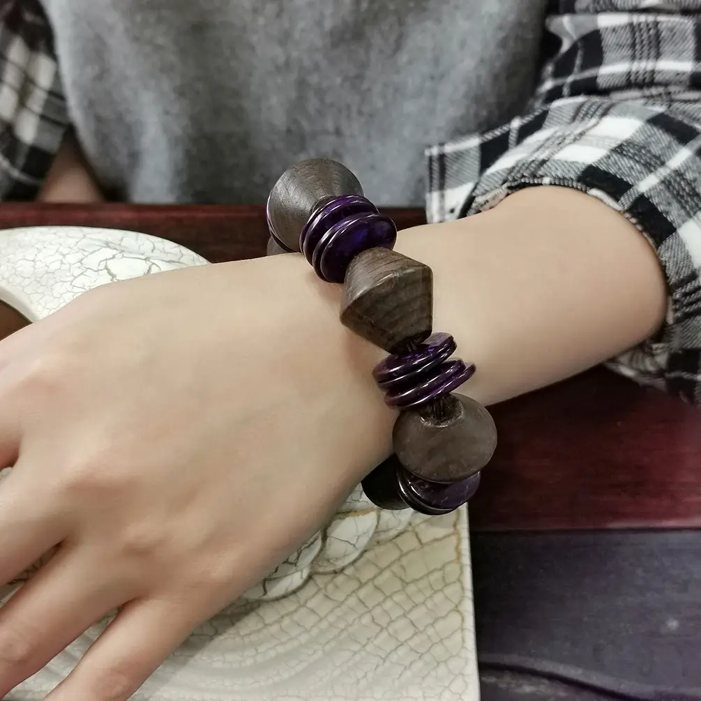Groothandel Mode Sieraden Natuurlijke Kralen Vrouwen Armbanden Boho Houten Kralen Armbanden Handgemaakte String Hand Accessoires