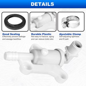 Module de vanne d'eau pour toilettes de camping-car AOHONG 34100 FC005 pour style Thetford Aqua-Magic avec joint en caoutchouc et matériel de montage - Product Image 4