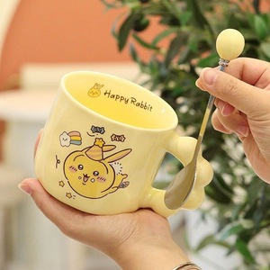 Taza de Cerámica con Forma de Mantequilla, Linda, con Tapa y Cuchara, Regalo de Cumpleaños de Alta Calidad, Recuerdo para Actividades de Apertura - Product Image 5