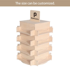 Soporte de exhibición de madera para tarjetas postales, extraíble y giratorio de 360 grados, personalizado, soporte de exhibición de folletos para tiendas minoristas de Centros Comerciales - Product Image 5