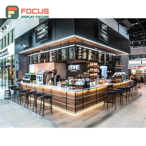 เคาน์เตอร์บริการคาเฟ่ระดับพรีเมียม  ผิวลามิเนตไม้  พื้นที่จัดแสดงขวดไซรัป เคาน์เตอร์บริการร้านค้าคั่วกาแฟ - Product Image 4