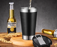 Gobelet isotherme en acier inoxydable de 500 ml avec couvercle et décapsuleur, tasse isolée sous vide pour fêtes, camping, logo personnalisé, vente en gros