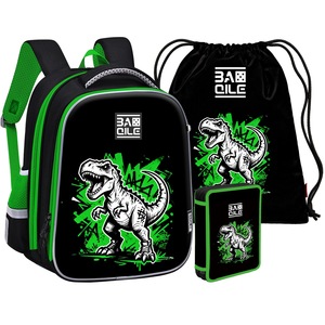 Pink Black Student <b>Backpack</b> School Bag Cartoon Print Bookbag with Zipper Pockets for Daily School Use - Product Image 5