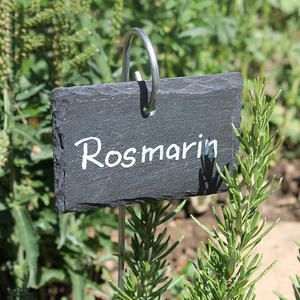 Marqueur de jardin personnalisé, 12 pièces, étiquette de plante rectangulaire en <span class=keywords><strong>ardoise</strong></span>, étiquette de plante avec support en fil <span class=keywords><strong>d</strong></span>'acier - Product Image 3