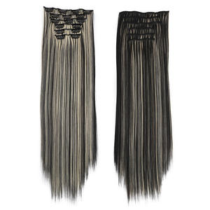 Extensions de <span class=keywords><strong>cheveux</strong></span> raides sans couture pour femmes européennes et américaines ensemble de 6 pièces - Product Image 1