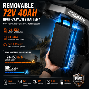 Coswheel R19 150KM Range <b>72V</b> 40AH <b>Battery</b> 9000W Motor 240N.m Torque 7 Speed 19x2.75 Tire Adventure Riding - Product Image 2
