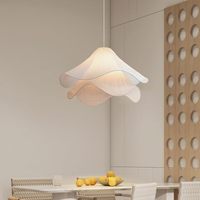 Lustre LED décoratif en tissu nordique, forme de fleur, luminaire suspendu pour salon, salle à manger