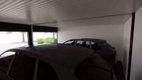 Garage métallique pour voitures, directement de l'usine, avec panneau mural fixe, pour zone de stationnement extérieure